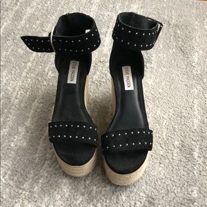 Black espadrille wedges
